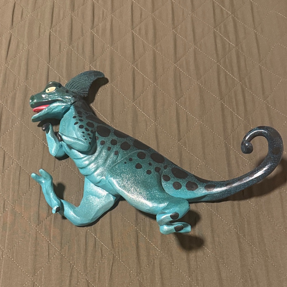 Teal and Black Lizard Figurine Mike Quinn